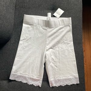 Forever 21 White Biker Shorts